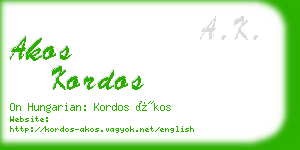 akos kordos business card
